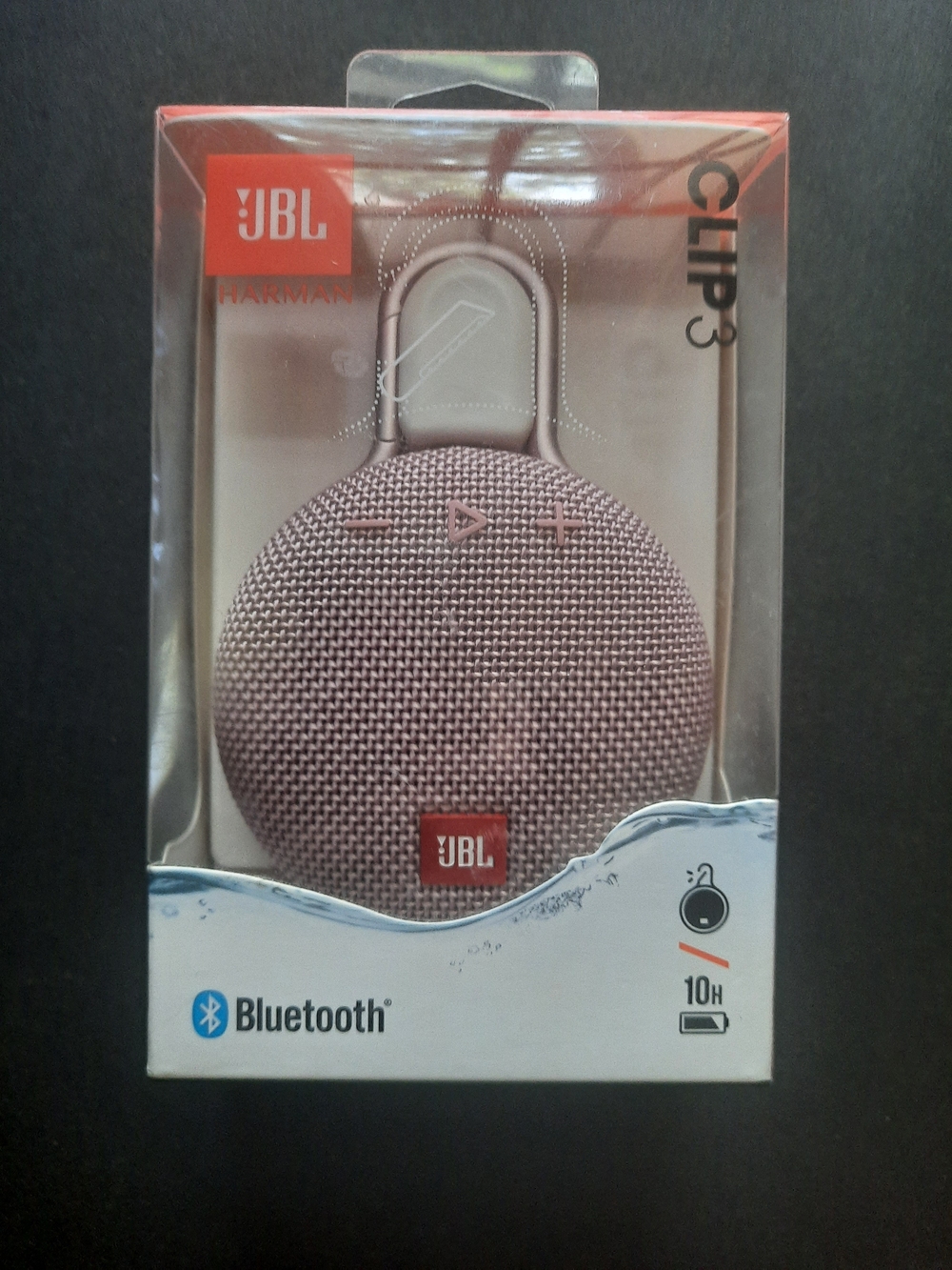 JBL Clip 3 Portable Bluetooth Speaker - Metallic Pink